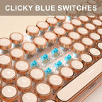MageGee Typewriter Mechanical Gaming Keyboard, Retro Punk Creamy Round Keycaps - Image 5