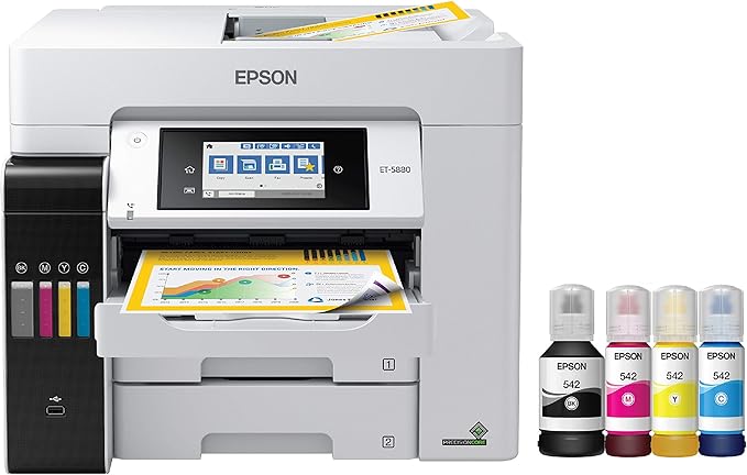 Epson EcoTank Pro ET-5880 Wireless Color All-in-One Supertank Printer & T542 - Image 2