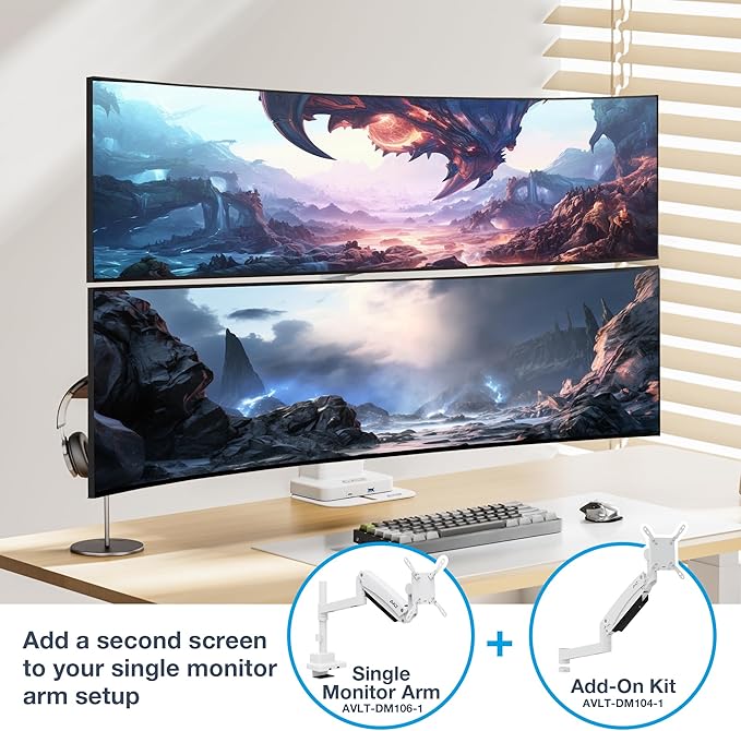 AVLT Single 57 Inch Heavy Duty Monitor Arm Add-On Kit - Image 5