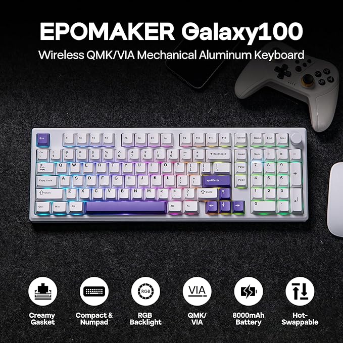EPOMAKER Galaxy100 QMK/VIA Wireless Mechanical Keyboard - Image 2