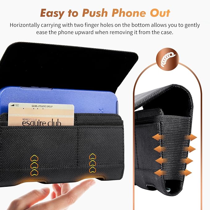 BECPLT Nylon Belt Holster Case for iPhone 12-16 Pro & Galaxy S20-S24 - Image 4