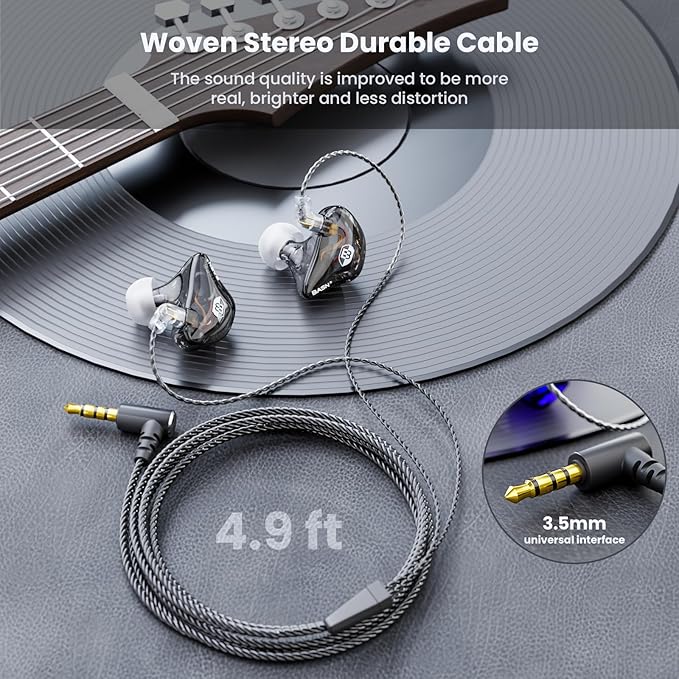 BASN Bsinger Professional in Ear Monitor Headphones, Dual Drivers 2-Pin IEM - Image 4