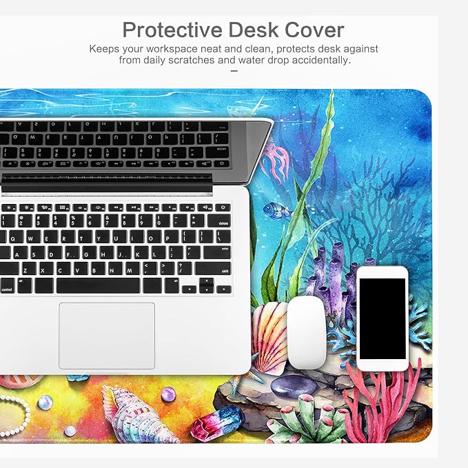 Lokigo Desk Pad Cool Cat, Big Desk Mat Cute Cat Ocean Underworld Extended Large - Image 5