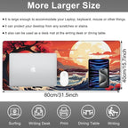 Mouse Pad, Large Huge Moon Over The Sea Desk Mat, Extended Non-Slip Gaming - Image 2