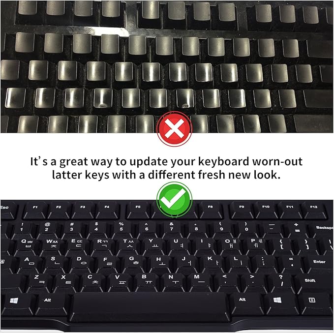 2PCS Korean Keyboard Stickers, Korean-English Keyboard Letters Replacement - Image 5