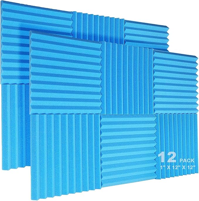 JBER 12 Pack Acoustic Foam Panels, High Desnsity Studio Soundproofing Wedges by JBER