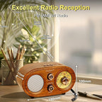 Oncheer Portable Retro Vintage Bluetooth Speaker Radio, FM/AM/SW 3 Band - Image 5