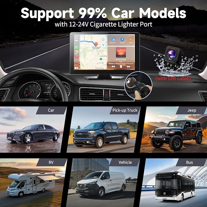 Carplay Screen for Car, Portable Wireless Car Stereo Audio Receivers - Image 8