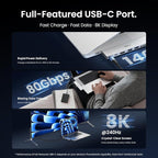 VENTION USB C Hub for MacBook Neo/Air/PRO, 80Gbps Detachable Magnetic 8K USB-C - Image 5