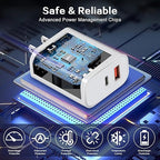 Fast Charger for iPhone, Dual Port A/C Apple iPhone Charger Fast Charging Block - Image 4