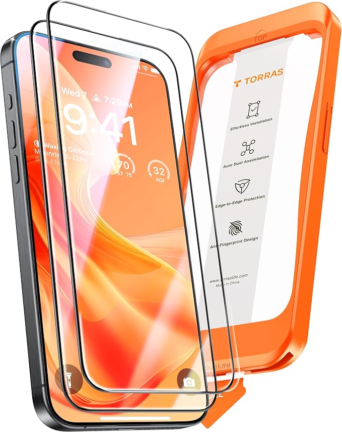 TORRAS Screen Protector for iPhone 2023 Diamond Shield Shatterproof Full by TORRAS