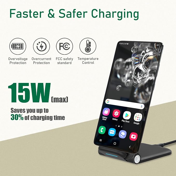 15W Wireless Charger Stand, Foldable Charging Station - Image 6
