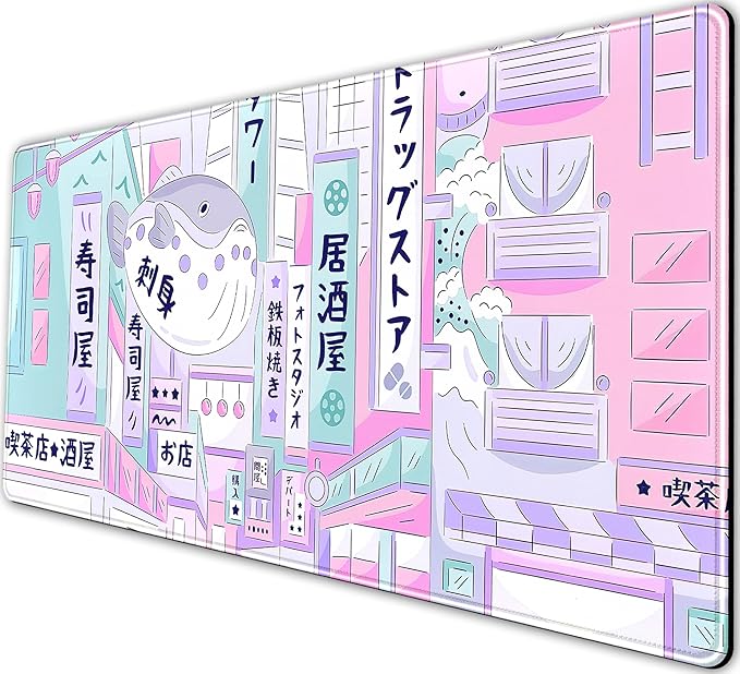 Pastel Tokyo Street Cute Desk Mat by LuckyCow