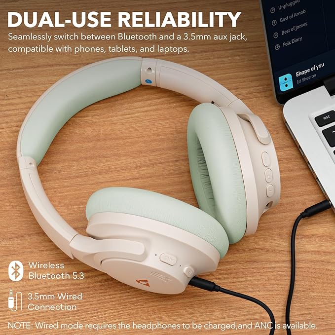 1Mii Y8+ Noise Cancelling Headphones Bluetooth, Wireless LDAC Hi-Res Audio - Image 9
