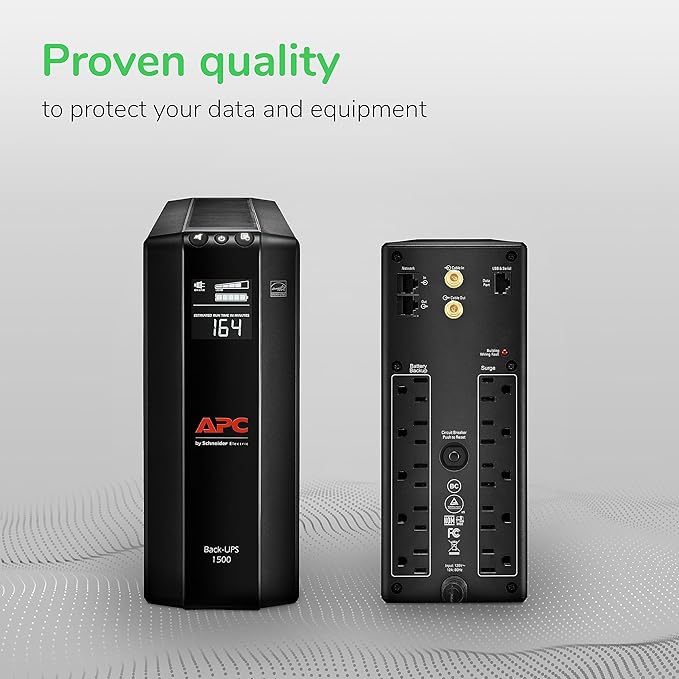 APC UPS Back-UPS Pro 1500VA UPS, 900W Battery Backup & Surge Protector - Image 9