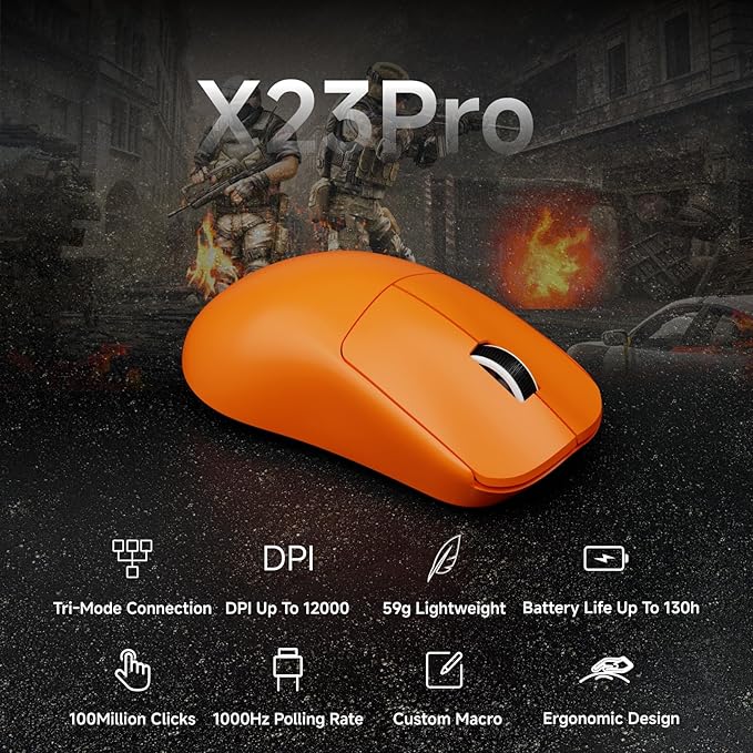 EWEADN X23Pro Wireless Gaming Mouse, 49g Lightweight Mouse, PAW3311 Sensor - Image 2