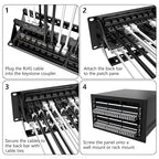 Jadaol 48 Port Patch Panel Rackmount or Wall Mount 19-Inch, 2U Cat6 Network - Image 7