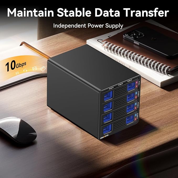 Hybrid 3*2.5/3.5" SATA HDD/SSD+3* M / B+M Key M.2 NVMe Enclosure - Image 8