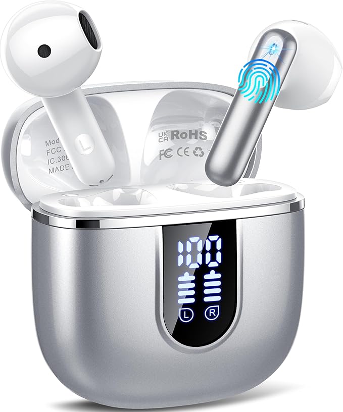 Wireless Earbuds, 40H Ultralight in-Ear Buds, IP7 Waterproof Earphones by Cillso