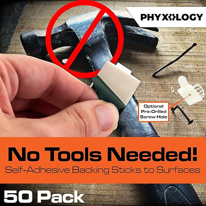 Pro-Grade, Adhesive-Backed Cable Straps 50 Pack. High-Strength - Image 5