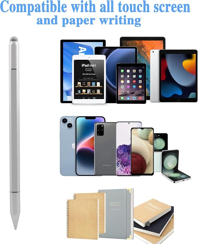 Stylus Pens for iPad, Luntak 3 in 1 Ballpoint Pen, Fiber Tip & Clear Disc - Image 6