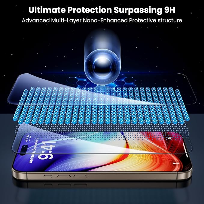 Uyiton UnBreak-Glass for iPhone 15 Pro Max Screen Protector, Scratch-Resistant - Image 5