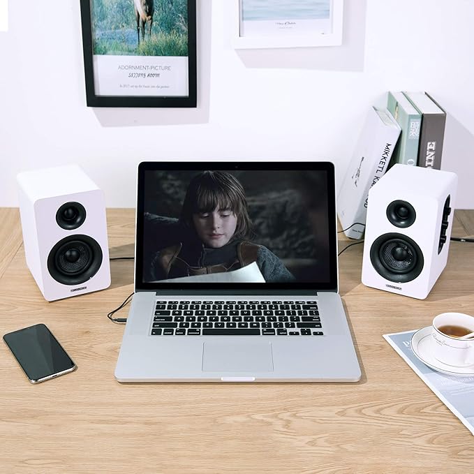 Sanyun SW208 3" Active Bluetooth 5.0 Bookshelf Speakers – 60W Carbon Fiber - Image 5