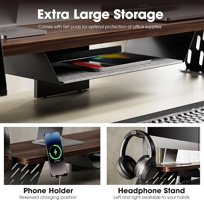 Fenge Dual Monitor Stand, 42.5 Inch Monitor Riser - Image 3