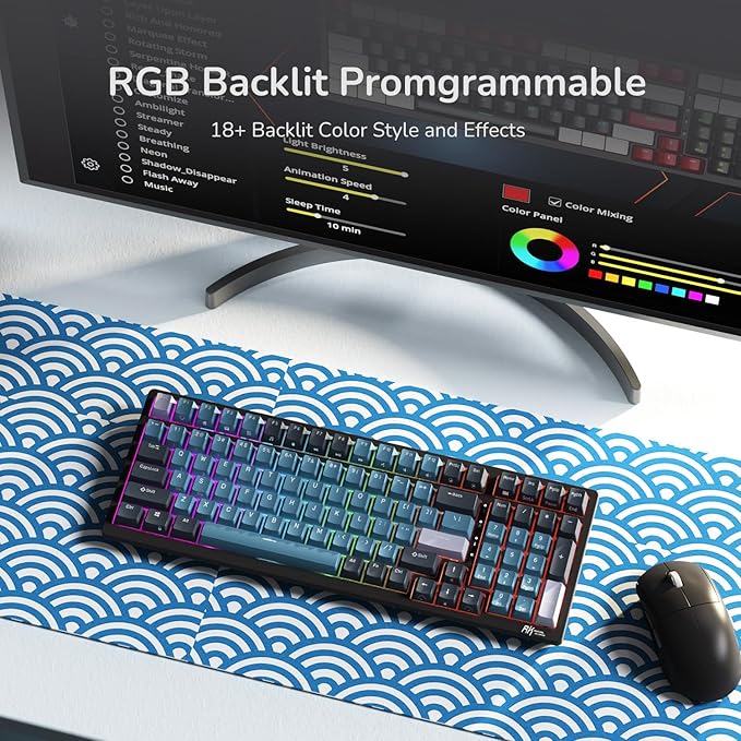 RK ROYAL KLUDGE RK98 Wireless Mechanical Keyboard, 100 Keys 98% Layout - Image 6
