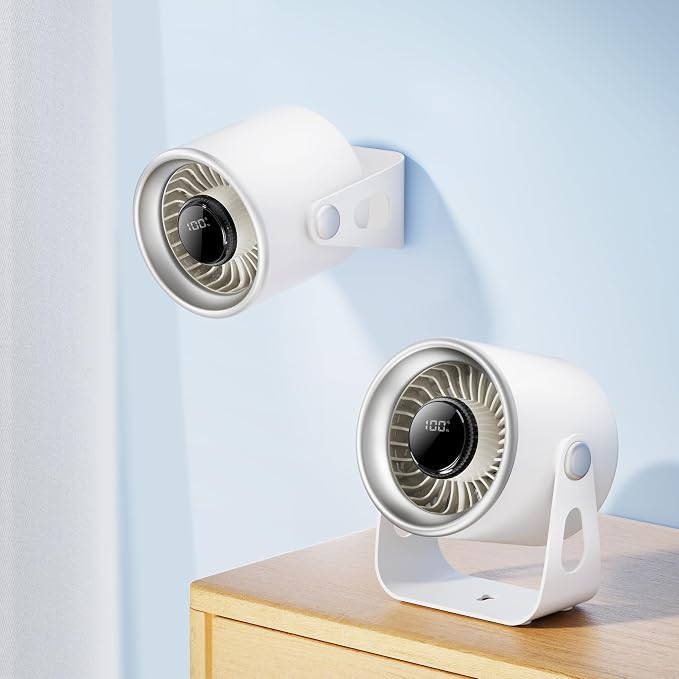 Quiet Small Desk Fan with 100 Speeds Knob switch, Digital Display Portable - Image 7