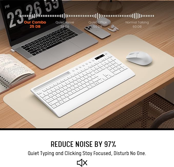 White Wireless Keyboard and Mouse Combo - Image 4