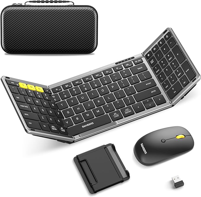 Foldable Keyboard and Mouse, Samsers Folding Bluetooth Keyboard Combo, 2.4G + by HOME