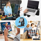 Folding Cell Phone Stand, Laptop Stand, Adjustable Height and Angle Foldable - Image 2
