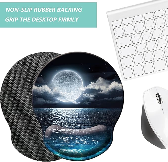 Mouse Pad with Wrist Support, Ergonomic Mouse Pad with Memory Foam Wrist Rest - Image 4