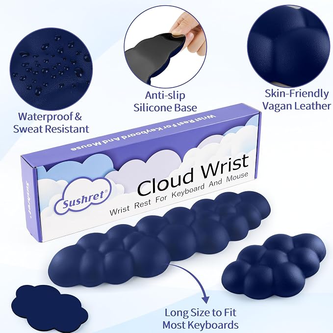 Cloud Wrist Rest Keyboard, Cloud Keyboard Wrist Pad Set - Image 5