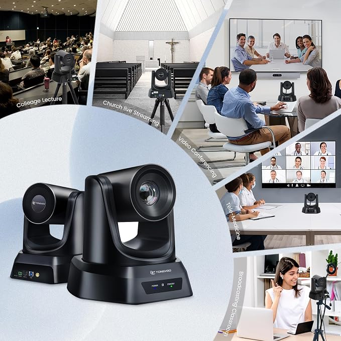 5.8GHz Wireless Conference Room Webcam, Church Live Streaming 3X USB 1080P - Image 8