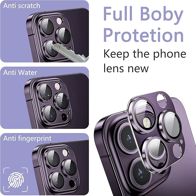 2 Pack Camera Lens Protector for iPhone 14 Pro/14 Pro Max, AR Tempered Glass - Image 5