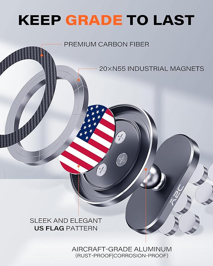 A2C Alloy Magnetic Golf Cart Phone Holder Compatible - Image 7
