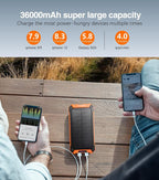 GOODaaa Power Bank Wireless Charger 36000mAh Built in 4 Cables Six Outputs 15W - Image 2