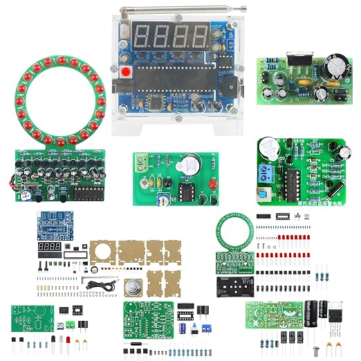 Soldering Practice Kit 5in1 DIY Power Amplifier Circular LED Vibration Alarm by Yidab