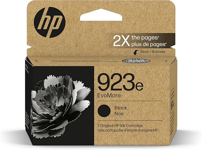 HP 923e Black EvoMore Ink Cartridge Printers | Works by HP