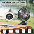 iNeibo 10000mAh Portable Clip on Fan, 90° Oscillating Fan, 8 Inch Rechargeable - Image 5