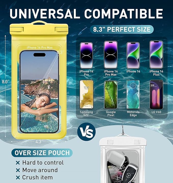 Waterproof Phone Case, with Inside Card Protector, IPX8 Cell Phone Dry Bag Up - Image 2