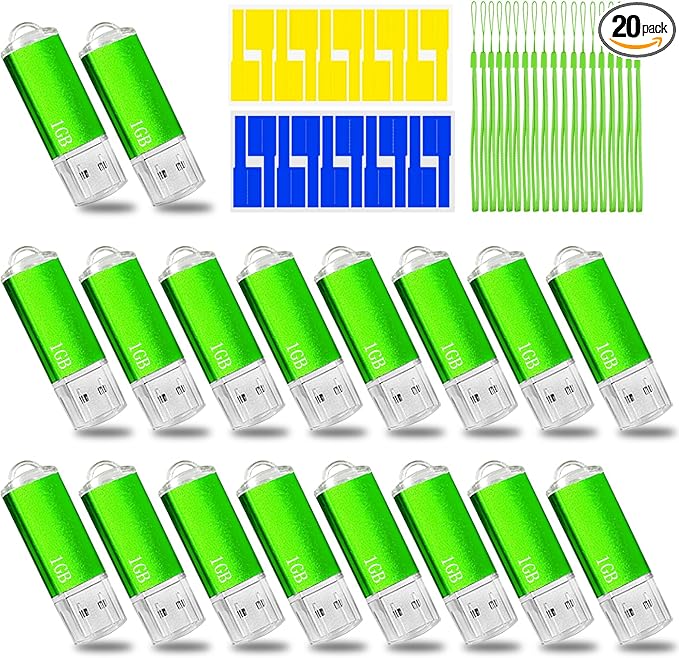 1GB USB Flash Drive 20 Pack Nicepicten Bulk USB 2.0 Thumb Drives 20Pack Metal by NicepictenUSBFlashDrive