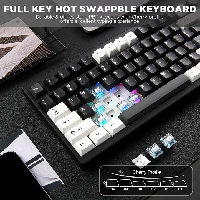 YUNZII AL80 Wireless Mechanical Keyboard, Full Aluminum CNC, Smart LCD Display - Image 6