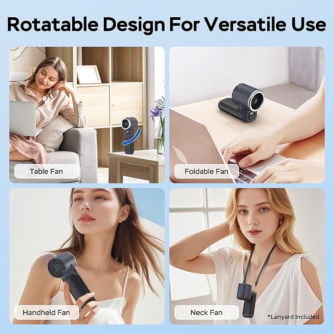 Portable Handheld Turbo Fan, 5000mAh Rechargeable Battery, Max 20Hrs Cooling - Image 5