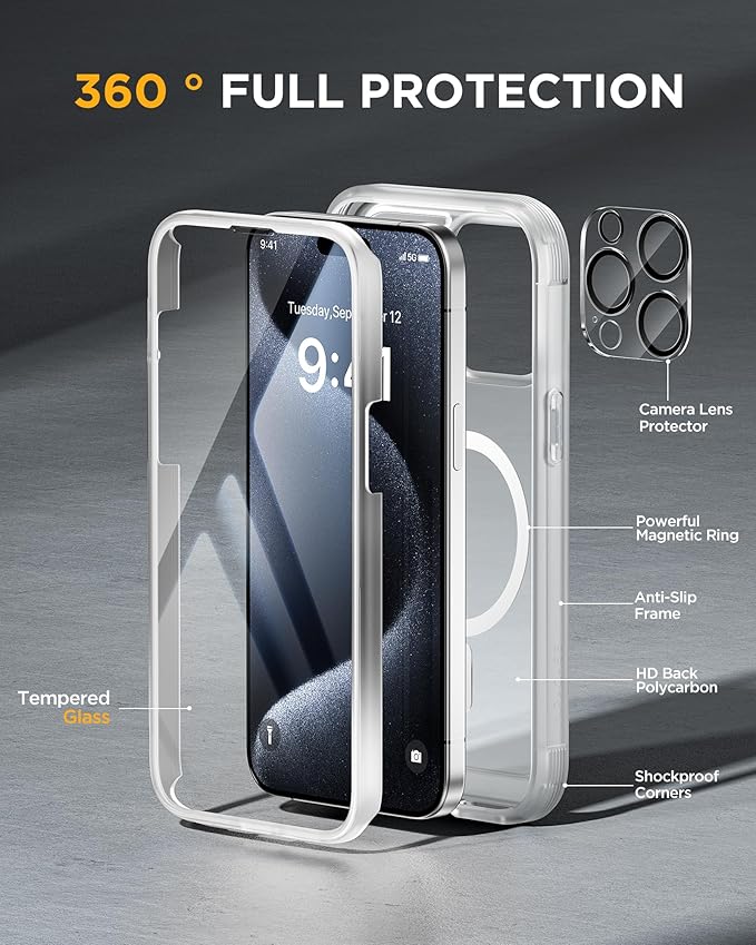 Miracase Magnetic for iPhone 15 Pro Max Case 6.7'' Full-Body Drop Proof Phone - Image 2
