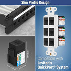 Everest 90° Angled RJ45 Cat6 Keystone Jacks 10-Pack in Black - Image 6