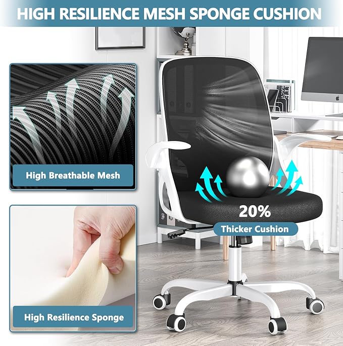 Home Desk Chair with Back Supportive Lumbar Support, Breathable Double Mesh - Image 4
