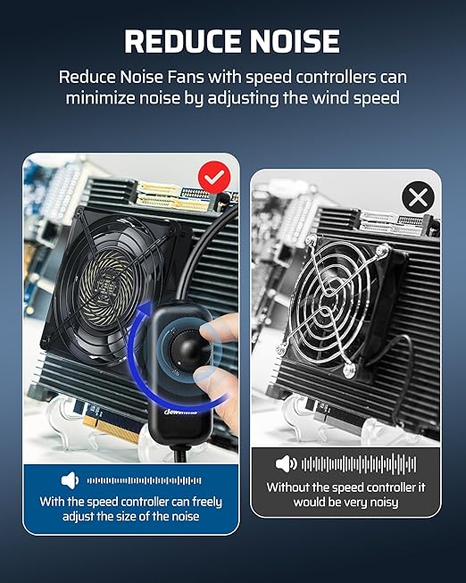 DEWENWILS 120V AC Muffin Fan, 120mm×38mm Exhaust Fan, Waterproof Case Cooling - Image 4